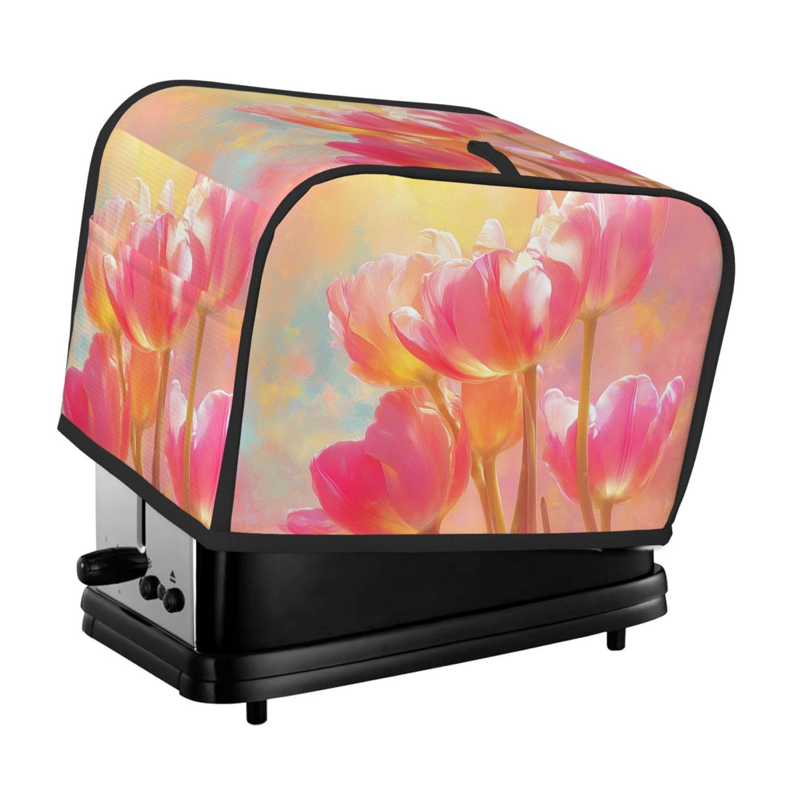 Smazdfxx As Pic Pink Tulips Toaster Cover 2 Slice Toaster Covers Bread Maker Cover Kitchen Small Appliance Covers Kitchen Accessories