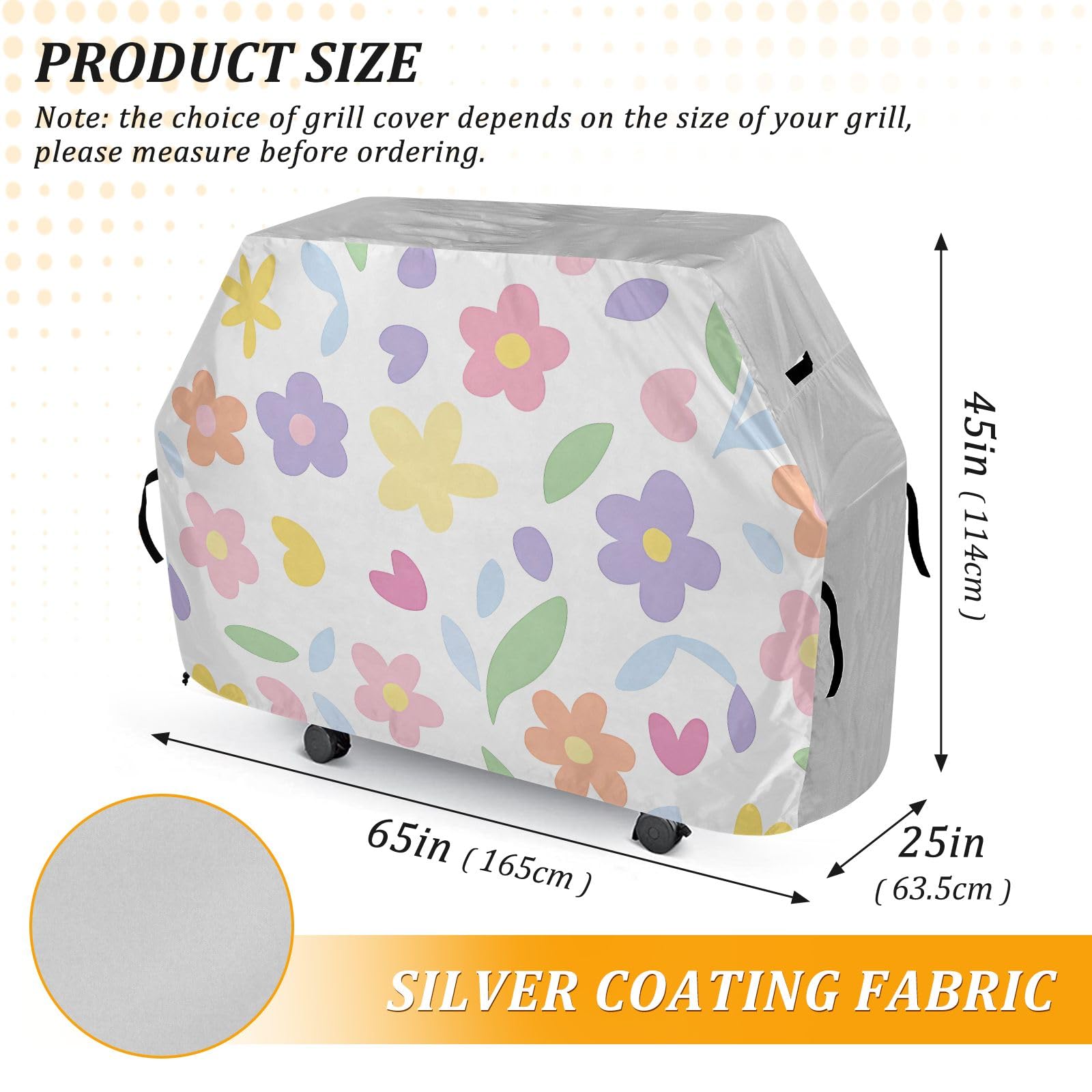 Funda para barbacoa con diseño de flores bonitas, impermeable, resistente, para exteriores