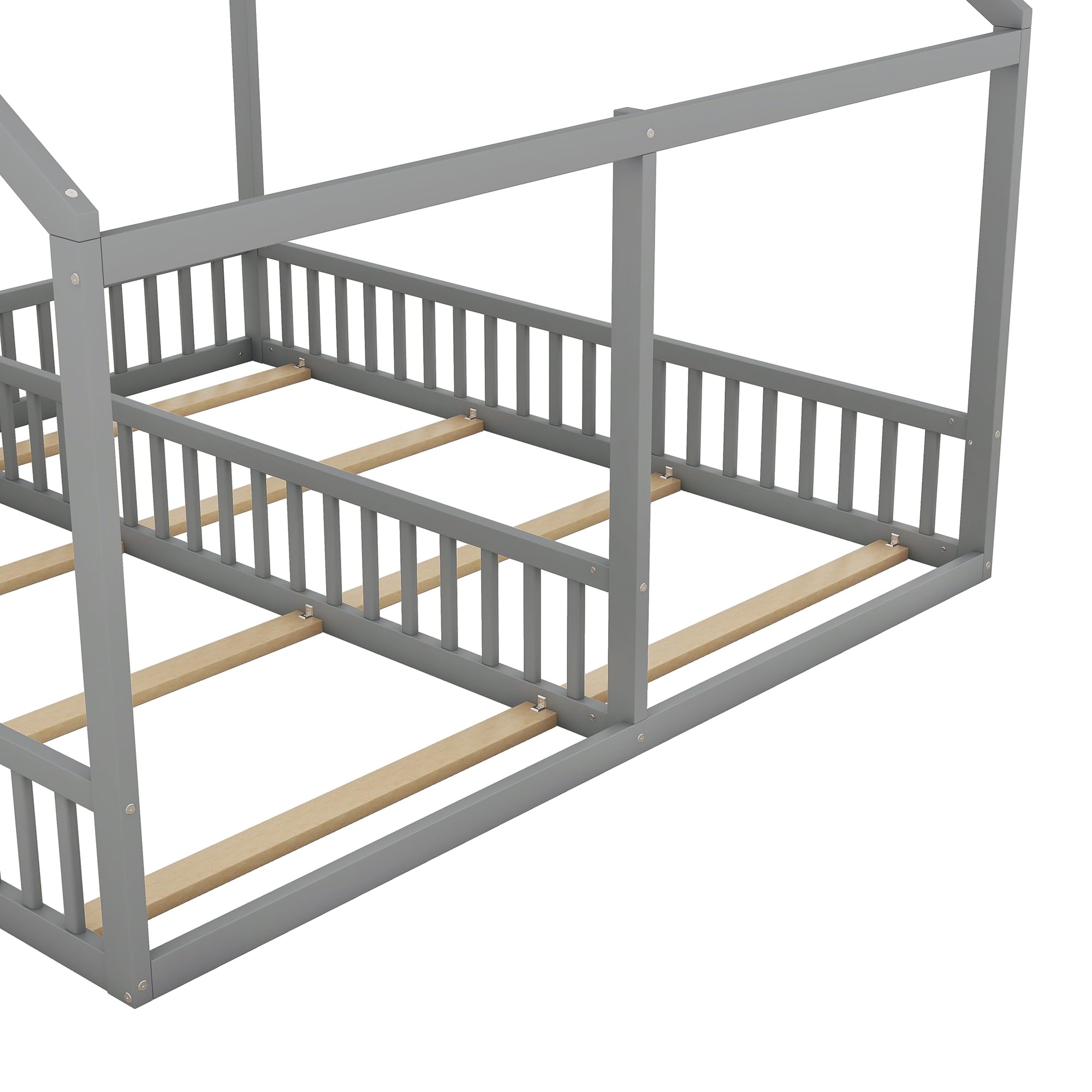 Dolamaní - Letto a soppalco, 180x200 cm, 2 letti per bambini con protezione anti-caduta, letti singoli 90x200 cm 2-in-1, letto per bambini in legno per fratelli e sorelle, letto per bambini a terra