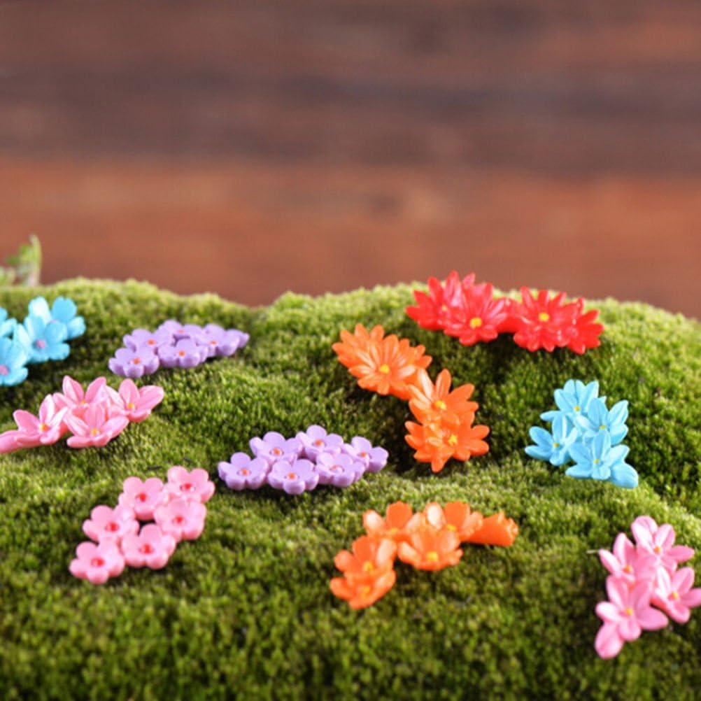 JETTINGBUY10Pcs Miniature Moss Flower Fairy Garden Micro Landscape Resin Decor Craft
