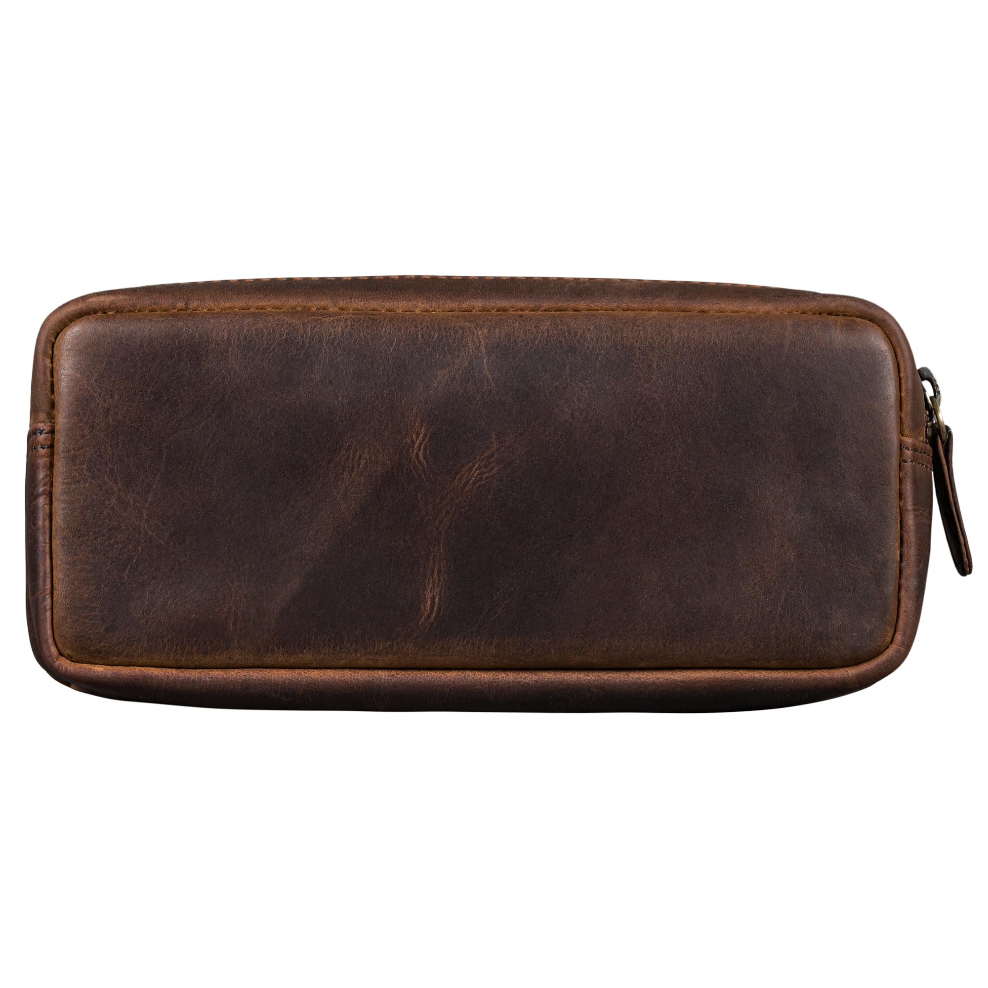STILORD "Melissa" Large Pencil Case Vintage Leather Pouch Pen Case Ideal as Bag Organiser Make-Up Bag in Genuine Leather Colour:Soria - Image 4