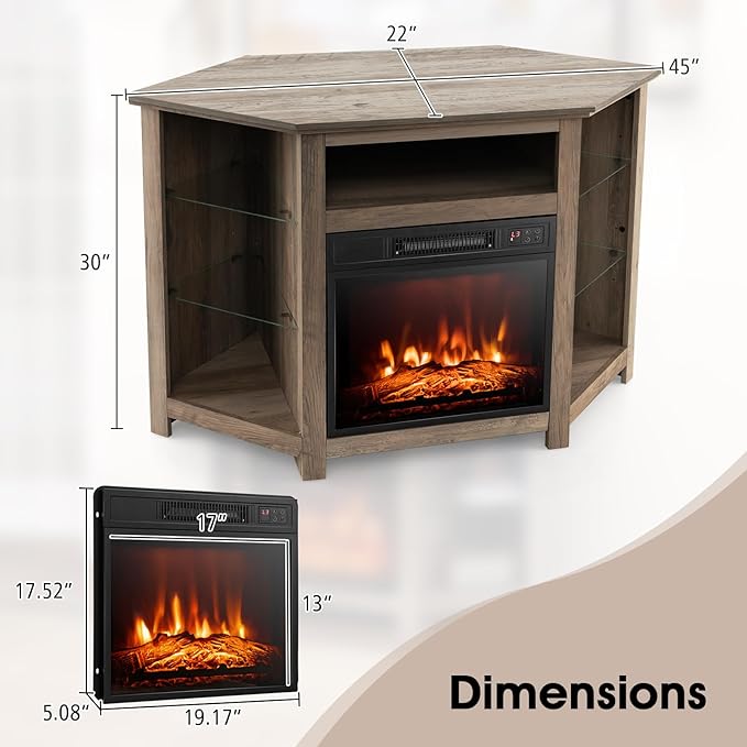 Soporte para TV chimenea eléctrica 50" CHEFJOY gris miniatura 2