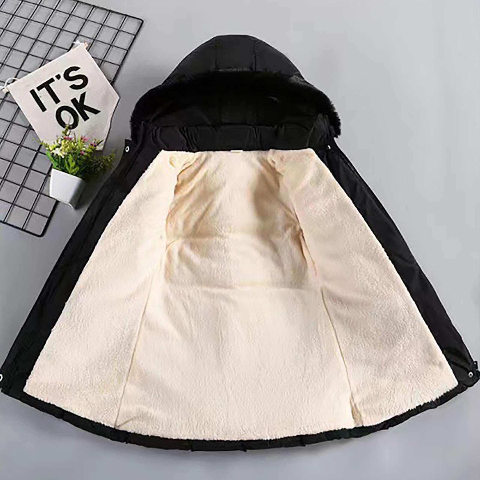 Generisch Giacca invernale per bambini ragazzi Nella Lunga Plus Ispessimento Stile Straniero Femminile Moda Piumino Imbottito Inverno Felpa Donna Senza Caldo, Nero , 6-7 Jahre