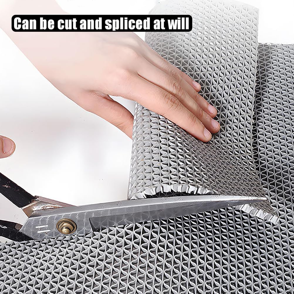 WLWLEO 3 x 20ft Poolside Non Slip Mat Walk Pool Mats for Floor Commercial Large PVC Flooring Mats with Drainage for Bathroom Garage Back Kitchen Pool Decorative Rugs,Black,0.9×6M/3×20ft