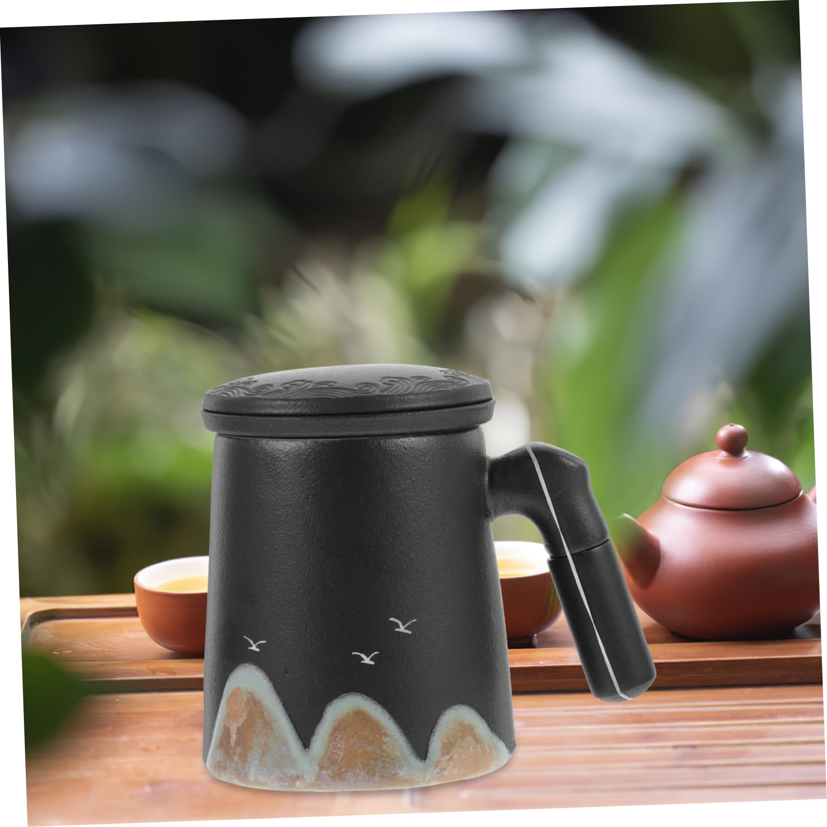 Filiżanki do kawy ceramiczne, Filiżanka i spodek z porcelany kostnej, 1 zestaw drewniany uchwyt filiżanka do herbaty szklanki do picia filtr filiżanka do espresso szklanki do wody kubki do kawy herbat