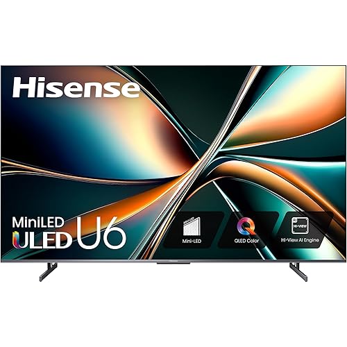 Hisense 85-Inch Class U6 Series Mini-LED ULED 4K UHD Google Smart TV (85U6N) - QLED, Motion Rate 240, HDR 10+, Full Array Local Dimming, Game Mode Plus, Alexa Compatibility