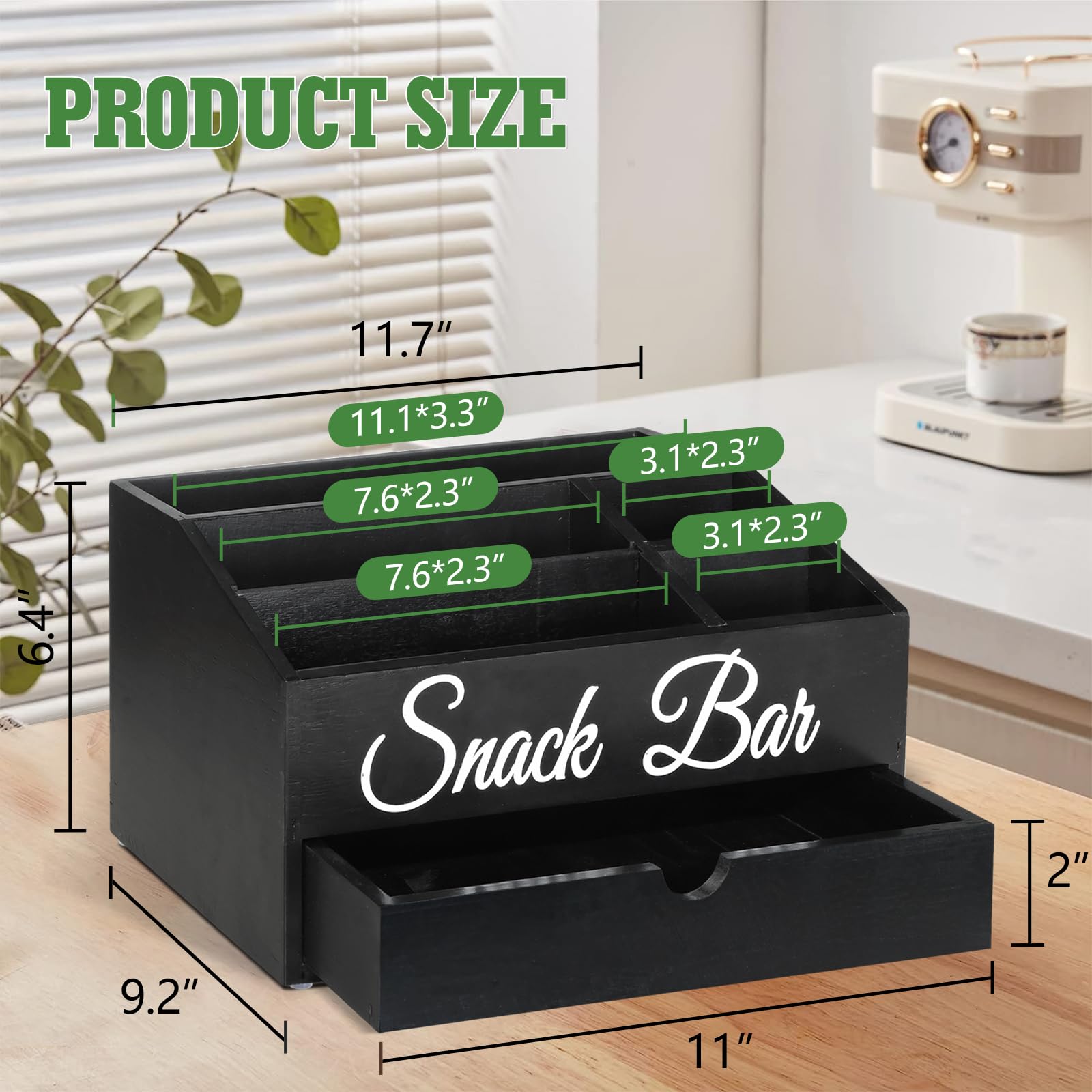 Pinzoveco Soporte De Exhibición Para Patatas Fritas, 5 Niveles Con 40 Clips Organizador De Aperitivos Para Escritorio De Oficina, Soporte Giratorio De 360° Con Base De Madera Para Exhibición De Dulces