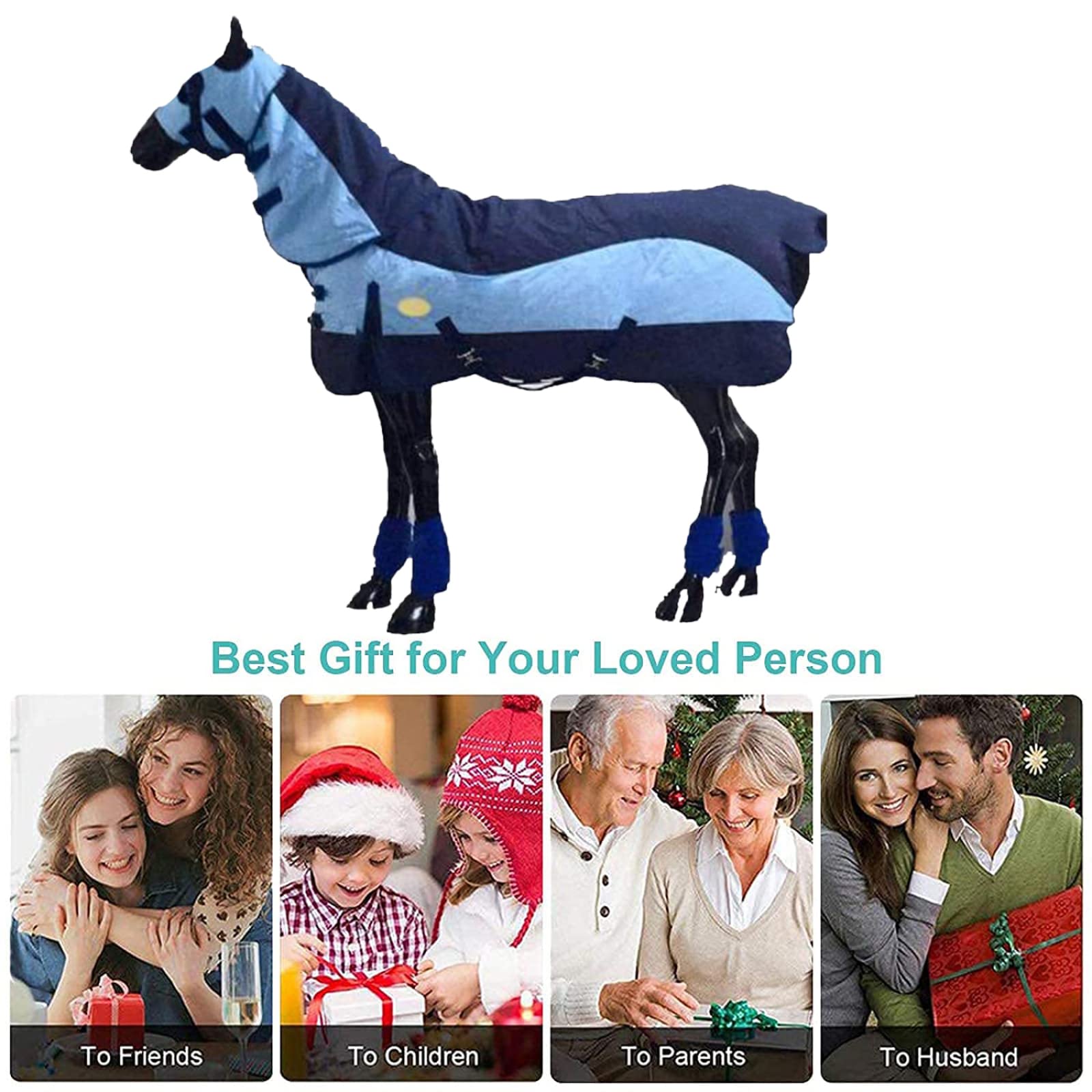 Gewicht Pferd Weidedecke, Horse Blankets for Winter Sheet Cold Protection Summer Spring Airflow Breathable Comfort Bellyband Body Protection With Hood(135cm/53in)