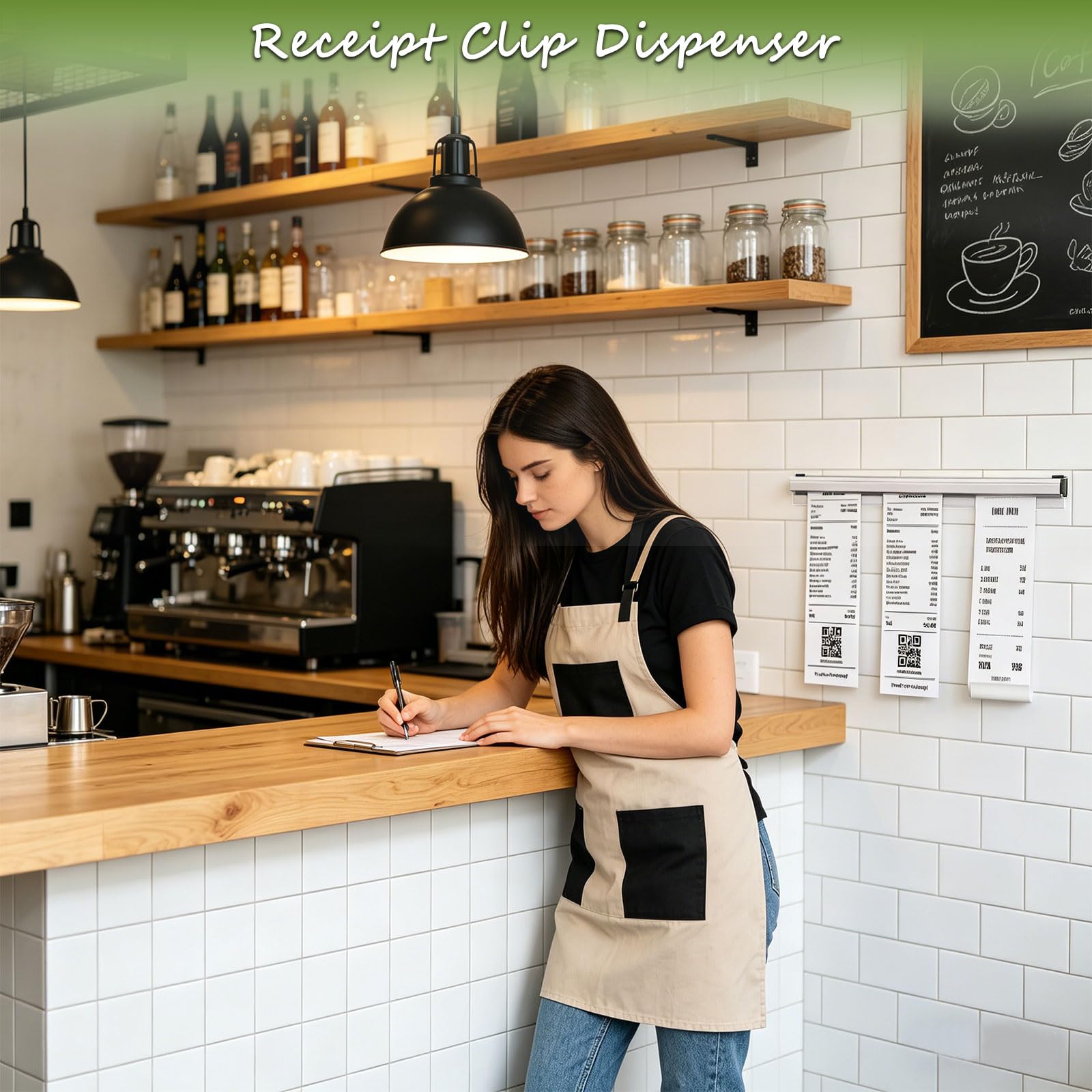 2pcs Porte Ticket, 30CM Support Bon de Commande Restaurant, Rail de Billetterie Mural en Aluminium für Restaurant, Küche und Bar, geeignet für Kassenzettel, Notizzettel und Etikettenhalter