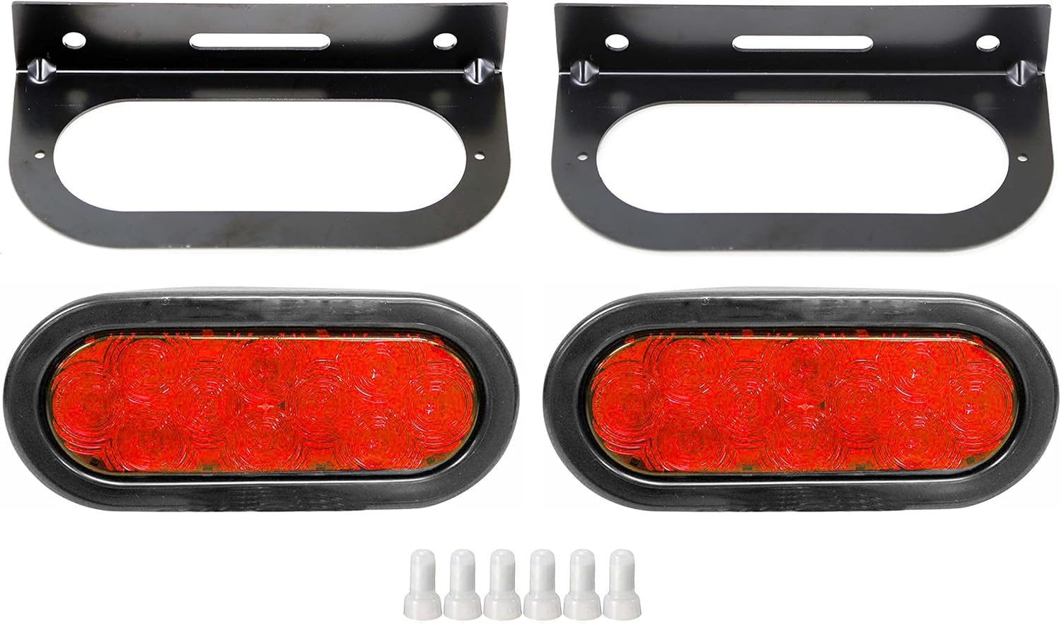 Trailer Brake Lights 2) Red 6" Oval 10 LED Trailer Stop/Turn/Tail Light Mounting 4 In Round Led Trailer Lights - Foto 12