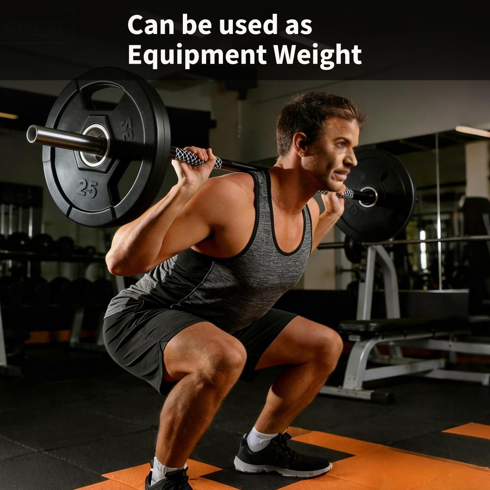 Garvee Discos Olímpicos de Caucho - Placas de hierro fundido silenciosas para musculación y gimnasio en casa, protección del suelo, adecuadas para barras olímpicas - Par de 2 x 10 lbs