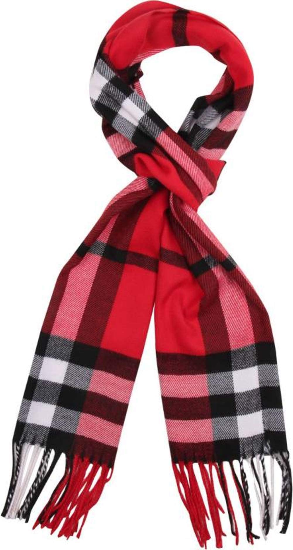 alexvyan Multi Color Check Pattern Winter Muffler Scarf Cum Scarves Stoles Woolen Men and Women's Casual Soft And Warm (Red)-picture-48
