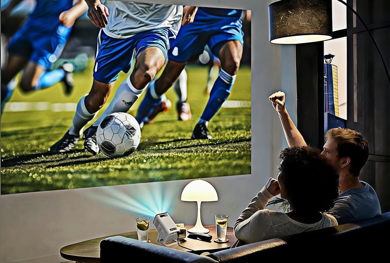 [Apps Integradas & Android 14] Mini Proyector con 5G WiFi 6 Bluetooth 5.4, Soporte 4K 1080P, Auto Keystone, 270° Rotable Projector Portátil Compatibile con HDMI/TV Stick/Laptop/USB/iOS LYNCAST