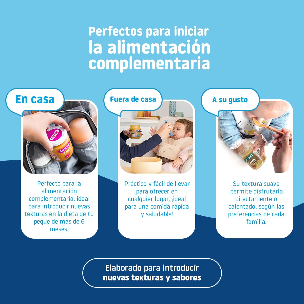Smileat Tarrito de Bacalao con Patata y Verduras Ecológicas para Bebés 6 Meses Pack 12x230 g