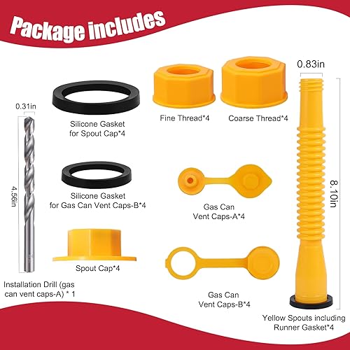 Miniatura 6 de 33 boquillas de repuesto para latas de gas boquillas de gas para gasolina de 5 galones kit de boquilla de lata de gas de estilo antiguo con