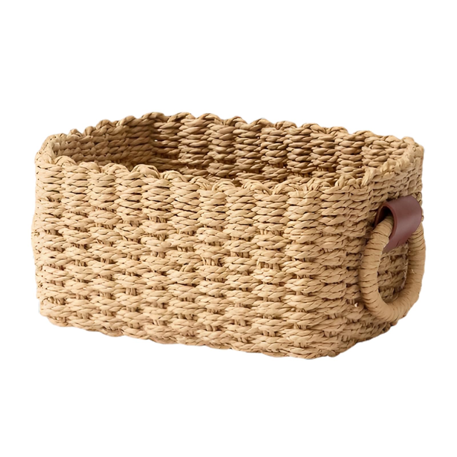 Handwoven Paper Rope Storage Basket Natural Organizers for Home Offices Decoration Interlaced Paper Home Decoration