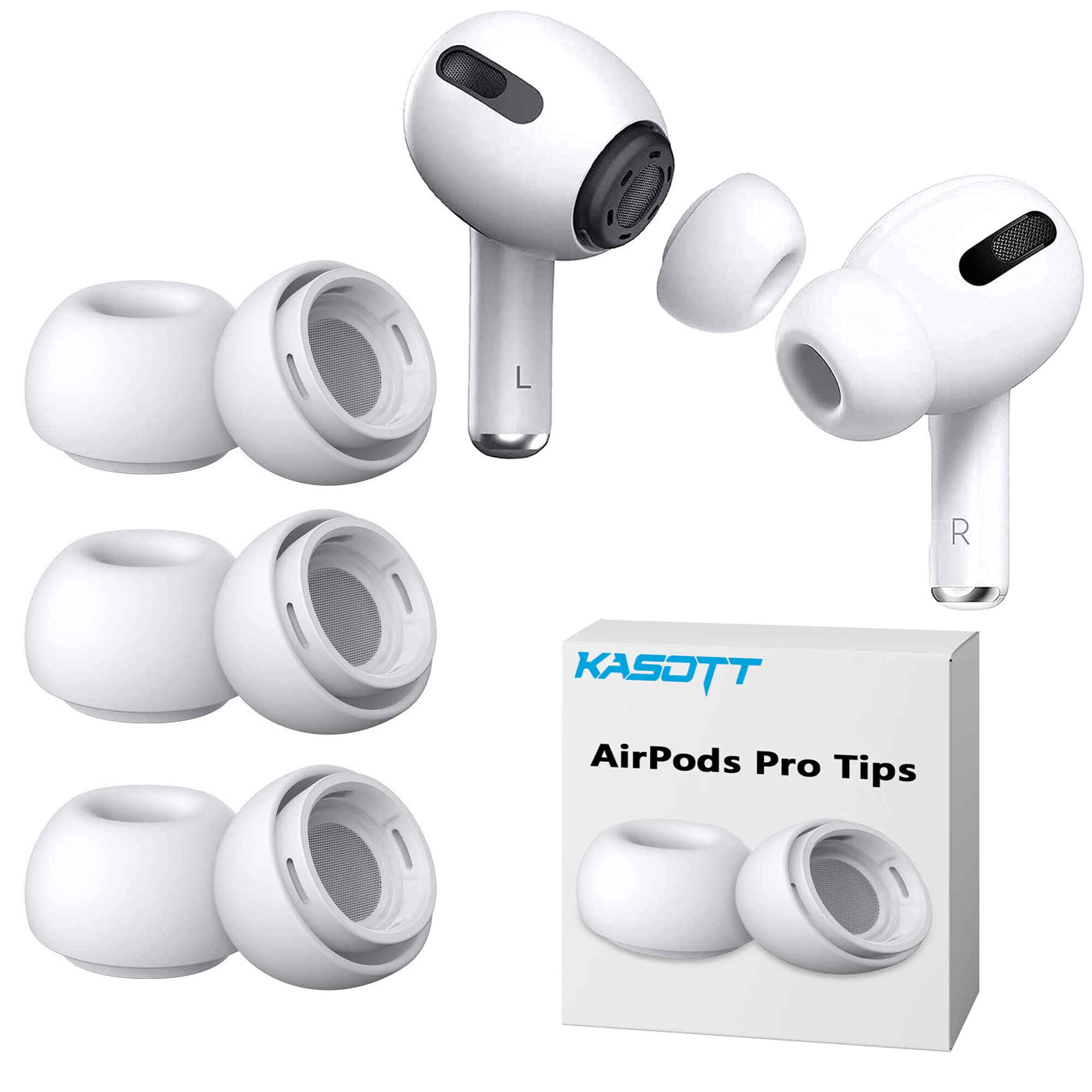 Amazon | KASOTT AirPods Pro イヤーピース シリコンイヤーチップ 遮音 
