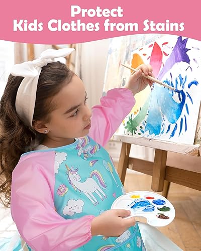 Miniatura 6 de Lictin 2 Pack Kids Art Smocks,Toddler Smock,Waterproof Artist Painting Aprons for Children