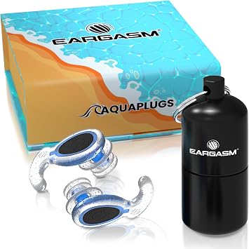 Eargasm Aquaplugs - Waterproof Ear-Plugs for Swimming Pools, Oceans - Water-Out Sound-in Ear-Plugs for Men, Women, Kids - Water Ear Protection for Swimmers, Surfers, Snorkeling, Watersports & More