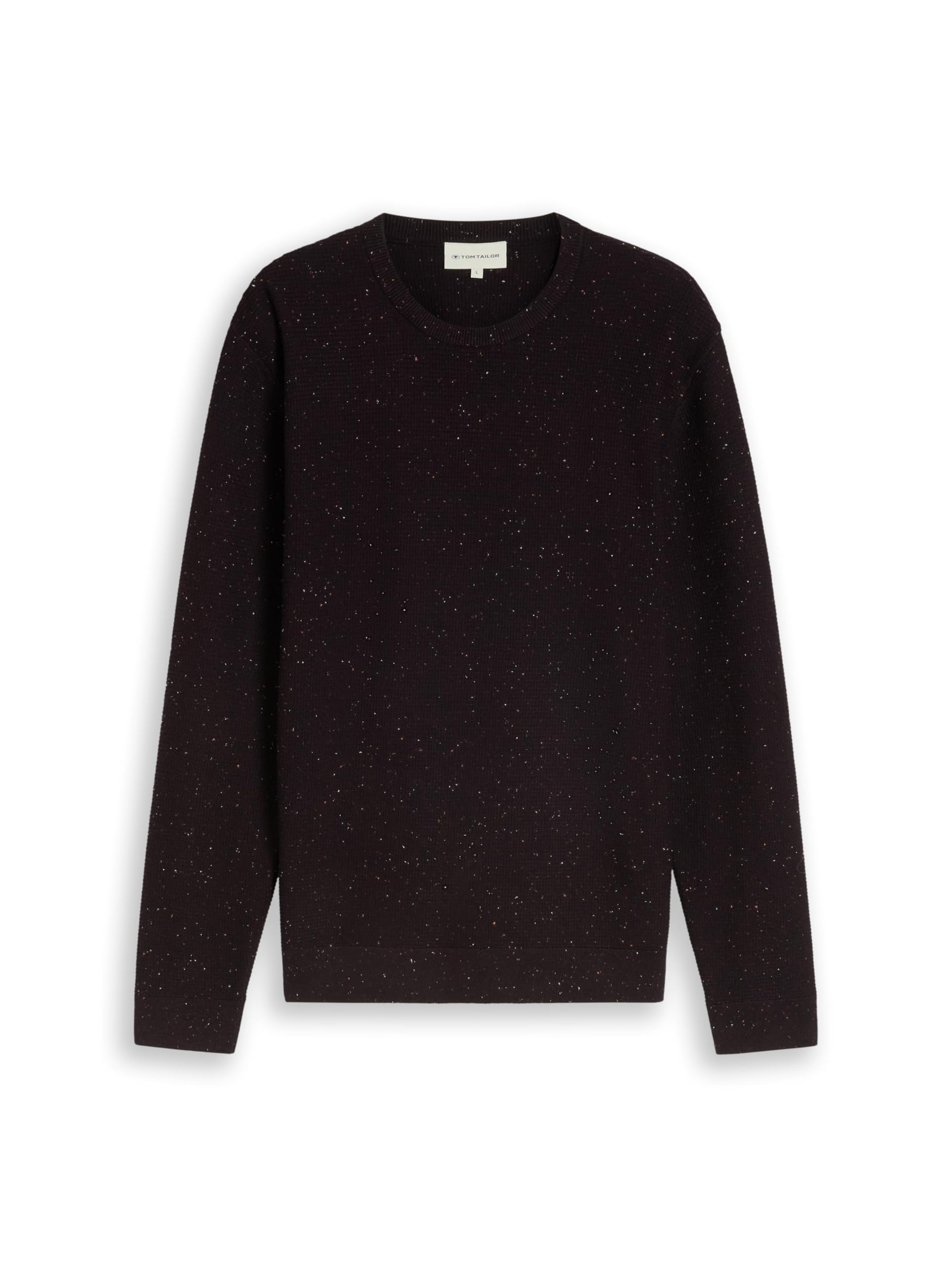 Tom Tailor GmbH Men's 1054182 Knitted Cotton Jumper, 41436 - Plum Multicolor Neps, XS
