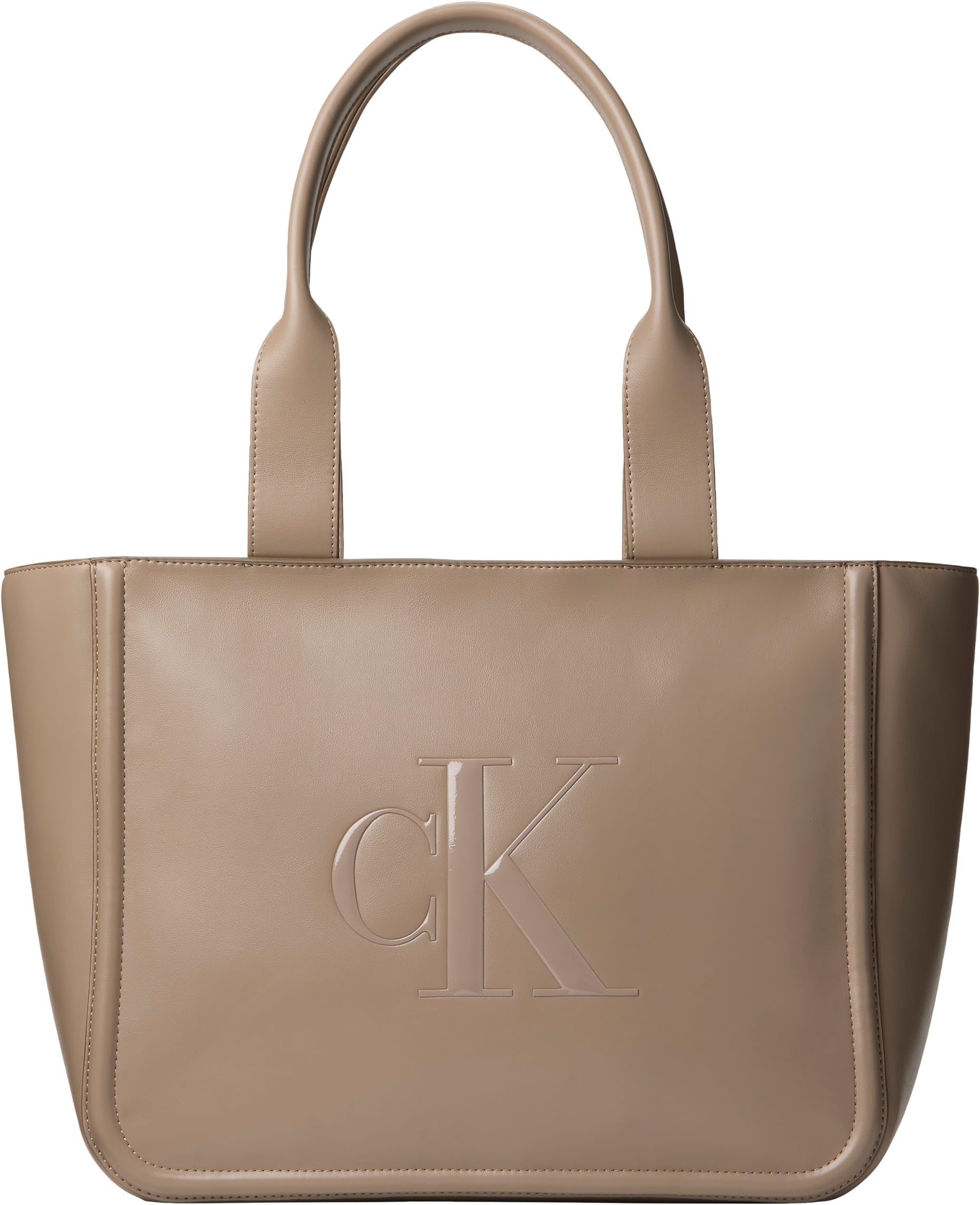 Calvin Klein Women's BOLD CK MEDIUM TOTE LV04F3218G Tote, Brown (Desert Taupe), One Size