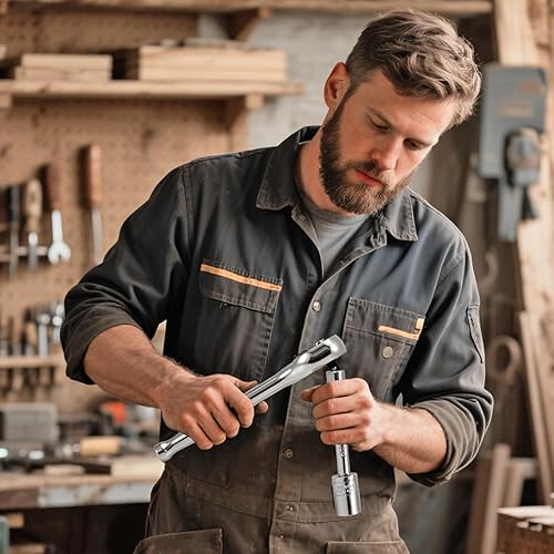 Miniatura 8 de VEVOR Juego de enchufes, 46 piezas, juego de herramientas de llaves de vaso de 1/4 de pulgada, tamaño SAE y métrico, profundo y estándar, kit de