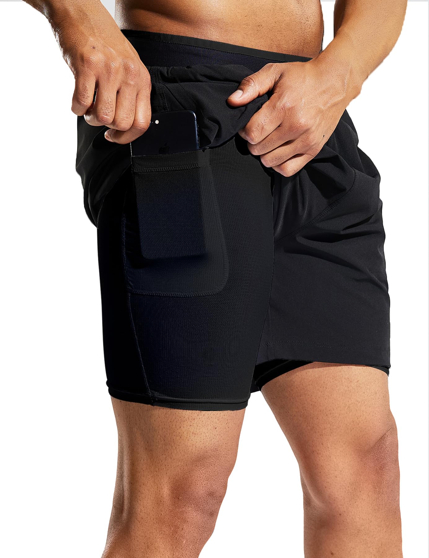 MIER Men's 2 in 1 Running Shorts