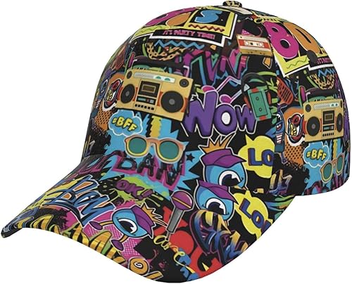 Gorra de béisbol retro de los años 80 y 90 estilo de moda para hombre y mujer, gorra de béisbol ajustable