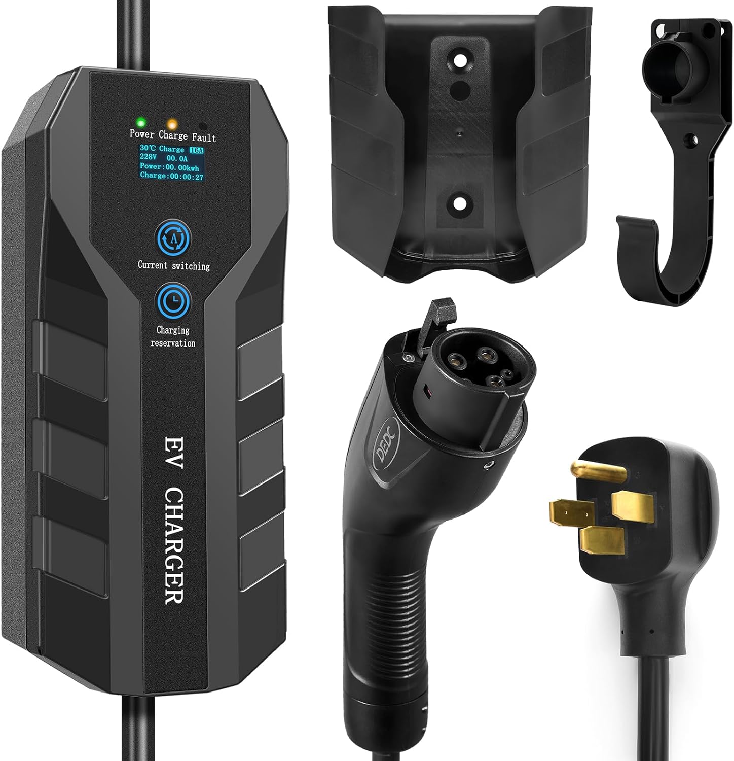 SEGUMA Level 2 Tesla Charger-24Amp 240V, NEMA 14-30 Plug, 25FT Extension Cable, Adjustable