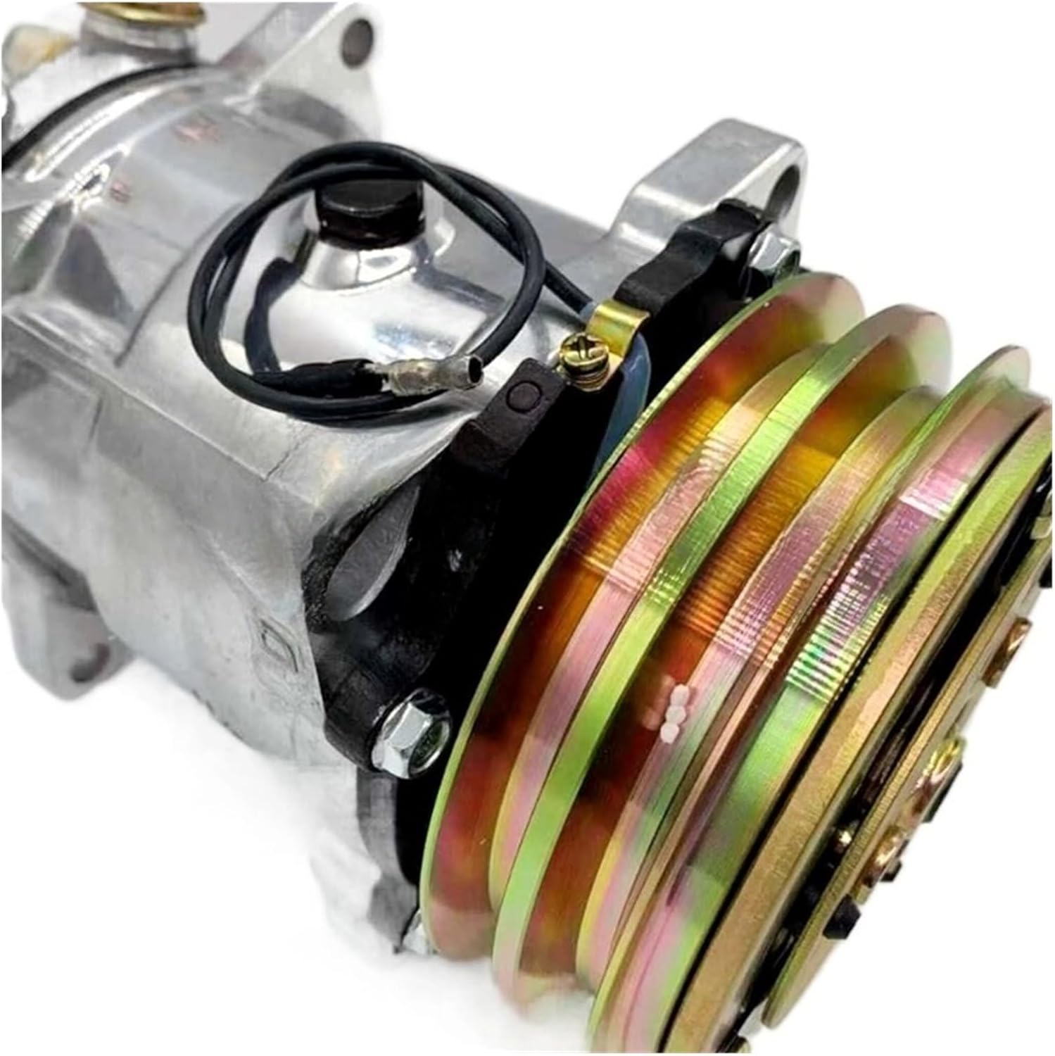LINGYUE Compatible For Sanden 508 SD508 AC Compressor Compatible For sanden 5h14 Tractor Excavator Heavy Duty Truck 12V / 24V 2 Groove V Blet Pulley Clutch(R12 12V)