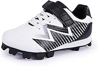Sooneeya Kids Baseball Cleats - Unisex Rubber Molded Softball Shoes for Boys Girls, Lightweight Grip Outdoor Athletic Cleats