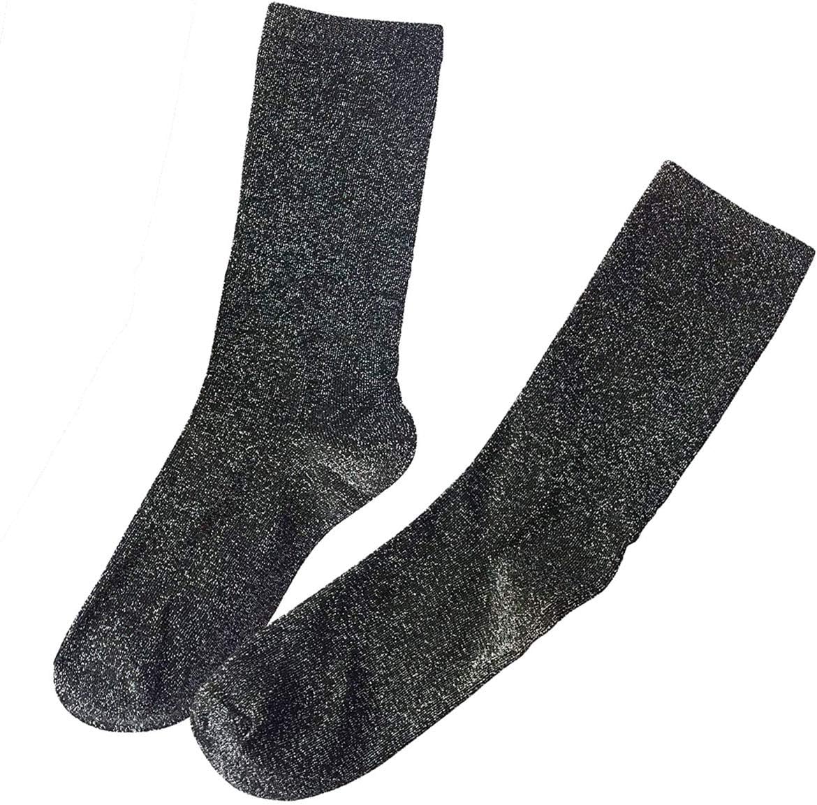 2 Pairs Women's Novelty Glitter Ankle Socks Casual Ladies Bright Retro Sox Piles Sock