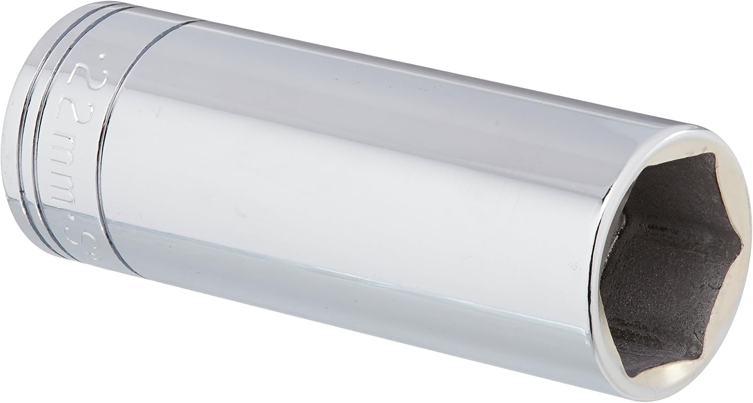 SK Tools USA 1/2" Drive, 22MM, 6 Point, Deep Chrome Socket | 40022