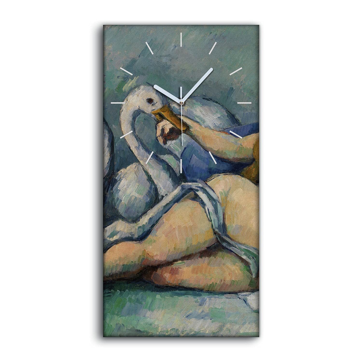 Horloge sur Toile Leda et le Swan 30x60cm Art Mural Salon