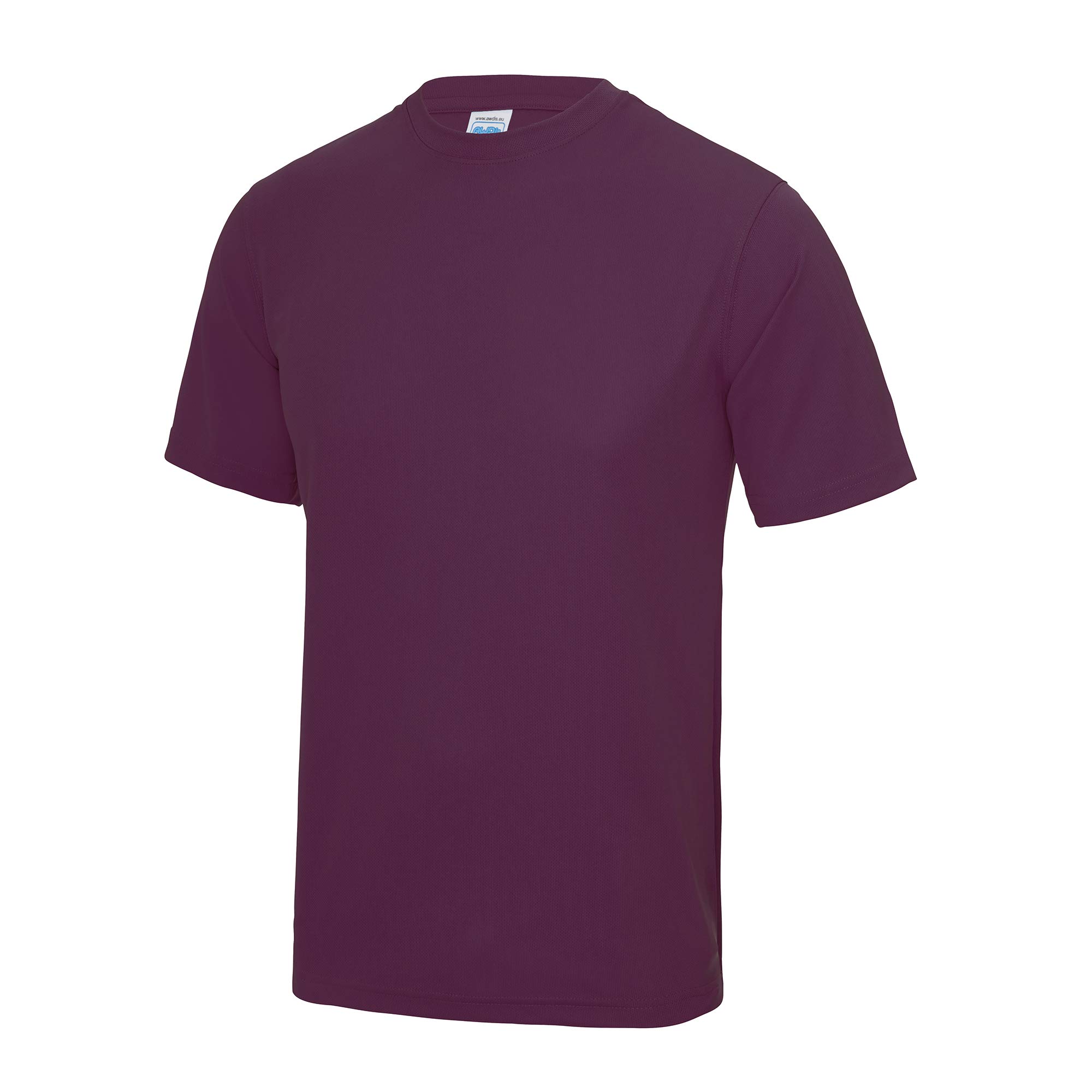 Just Cool Men's Plum Performance Plain T-Shirt (S) (Plum)