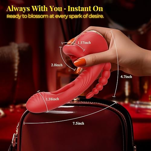 Miniatura 6 de Vibrador para adultos, juguetes sexuales para mujeres, juguete sexual de rosa, consolador de empuje, juguete de lengua para mujeres, 9 modos de