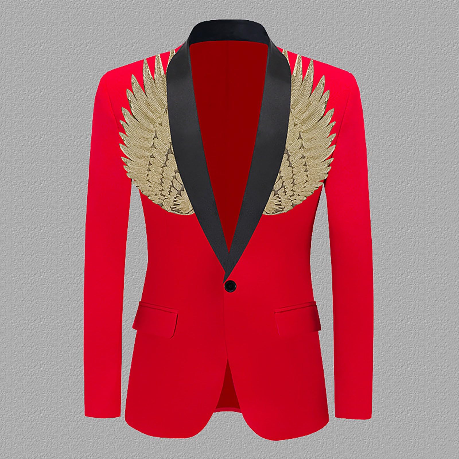 Generico Giacca Uomo Casual Elegante con Finitura Metallizzata Leggera e Confortevole per Serate Speciali a Maniche Lunghe Aperta sul Davanti con Glitter Scintillanti per Festa Casual
