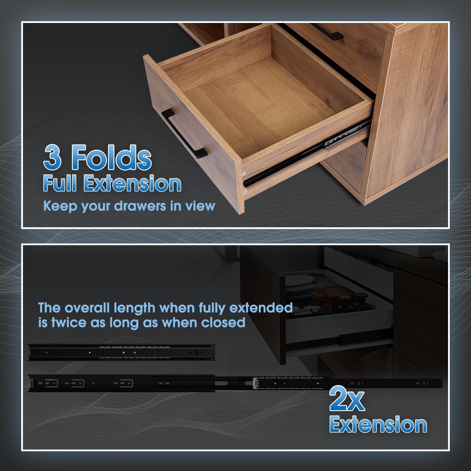 SHUHANG Glissières De Tiroir Robustes à Roulement à Billes De 350 Mm Avec Extension Complète En