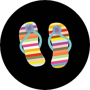 Custom Flip Flop & Daisy Spare Tire Cover - Made To Your Exact Tire Size, Optional Backup Camera Hole