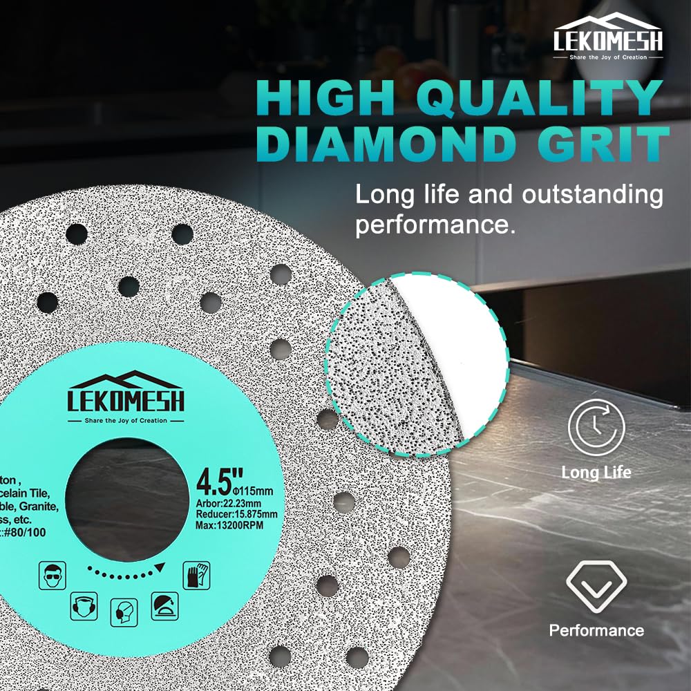Rock Slab Grinding Disc - 3 inch Glass Cutter Disc (5pcs), Granite Cutting Blade, Diamond Grinder Wheel for Rock Slab, Stone, Tile, Marble, Granite, Glass Diamond Saw Blades
