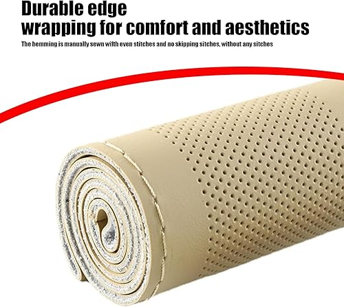 Miniatura 5 de Pack-1 Funda transpirable para volante, de cuero cosido de 14.9 pulgadas, impermeable, para volante de automóvil, camión, SUV (negro #1101)