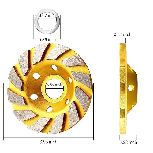 Miniatura 2 de sansheng Muela abrasiva de hormigón de 4 pulgadas, rueda de copa de diamante, amoladora angular, molienda de hormigón, granito 2 piezas