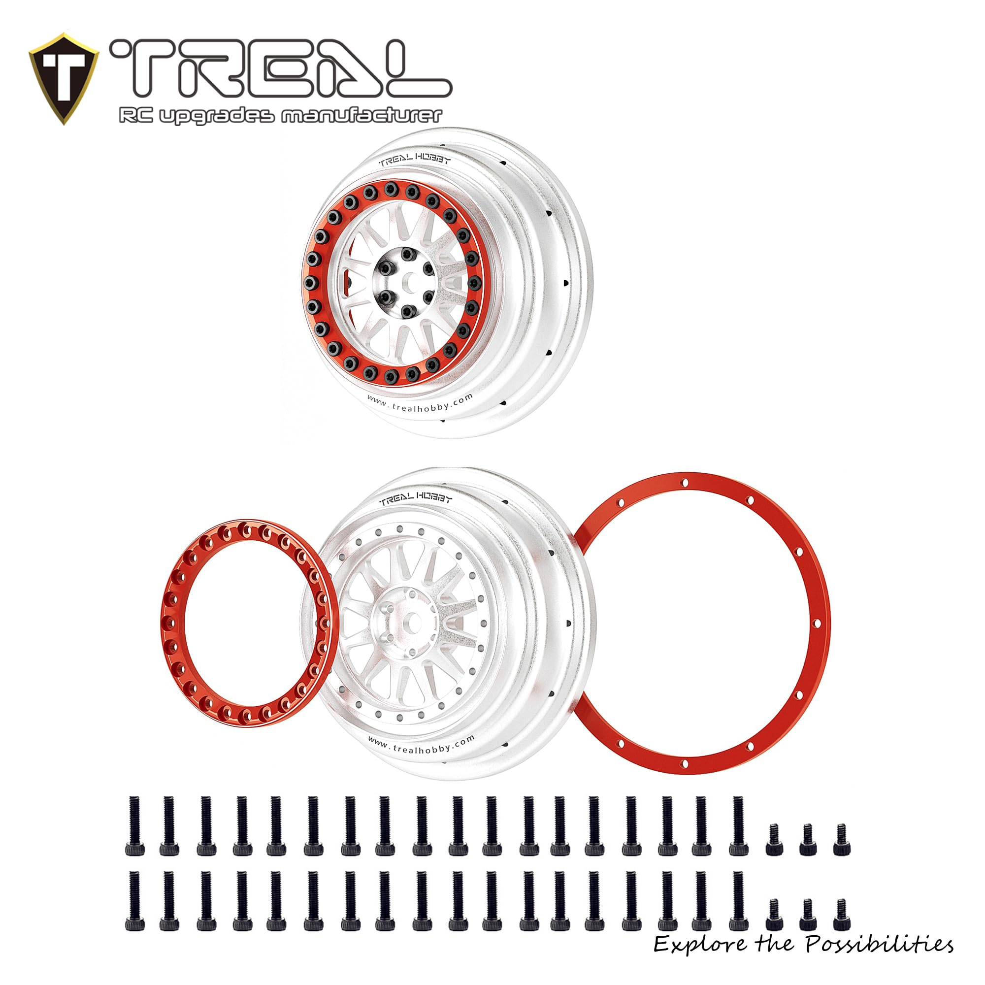4PCS Entretoise pour pneus Beadlock pour TRAXXAS UDR 1/7 Desert Racer