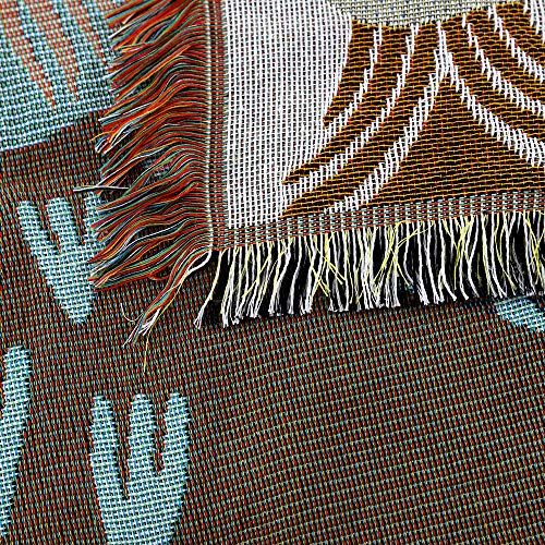 Answet Tapestry Wall Hanging Handicrafts Tapestry Jacquard Multipurpose Soft Travel Mat Outdoor Shawl Colourful Tassels Wall 50X60 Inch #TOP4