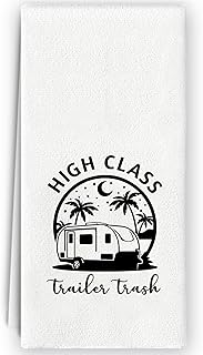 Camping Kitchen Hand Towels - Campers Gifts, Camper Must Haves, Trailer RV Decor for Inside, High Class Trailer Trash Decorative Dish Towels for RV Kitchen 16x24