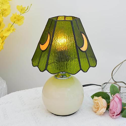 Miniatura 6 de Lámpara de hongo, lámpara de vitral, lámparas Tiffany de luna, pequeñas lámparas de mesita de noche para sala de estar, decoración del hogar, niñas