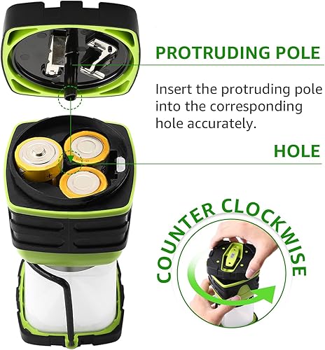 Miniatura 8 de Lepro Linterna LED de campamento de 1500 lúmenes, luz impermeable para tienda de campaña con 4 modos de luz, esenciales para camping, linterna