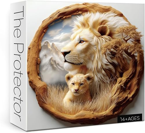 Aesthetic Lion Animal Puzzles for Adults 1000 Pieces, Unique Wildlife Nature Jigsaw Puzzle, Difficult Challenging Art Puzzles