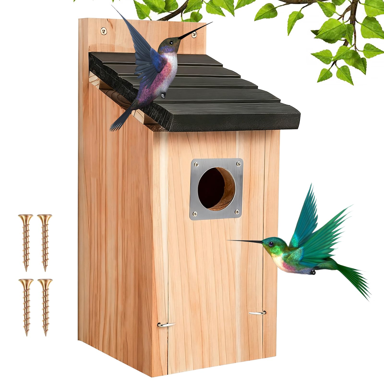 Nichoir pour oiseaux en bois extérieur anti-rapaces cabane mésange