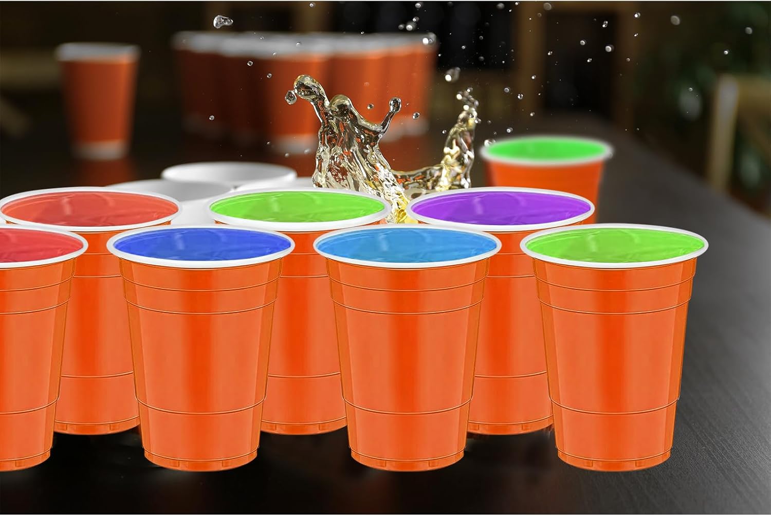 120 pcs Orange Plastic Cups Halloween plastic Disposable cups 16 oz orange Party Cups for drinking Tastings served Snacks Barbecues Picnics - Image 3